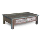 Table basse en bois ancien recyclé fabriquée à la main (Inde)