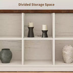 Étagère de rangement à 8 cubes, bibliothèque horizontale de style ferme, bibliothèque de rangement en bois de 157 cm pour entrée, étagères basses et longues pour salon