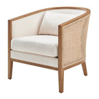 Fauteuil d'appoint en lin et rotin Tillman