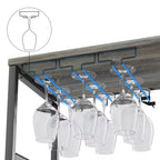 Meuble Bar à Vin Industriel Gris à 3 Niveaux (12+ Bouteilles) 91,4 cm H x 61 cm L x 38,1 cm P, Casier Détachable, 9 Supports à Verres et Étagères Réglables pour Maison/Bar
