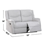 Causeuse inclinable manuelle recouverte d'un tissu façon toile de jute