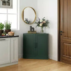 Meuble d'angle Dovelina avec étagères réglables, buffet, meuble à vin, meuble de cuisine et de salle à manger avec portes en bois - 31H x 31L, 36H x 31L