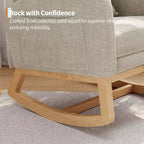 Fauteuil à bascule moderne avec oreiller et poches latérales, pour salon, chambre à coucher