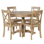Table à manger ronde extensible 4 places de 42 à 54 po pour ferme