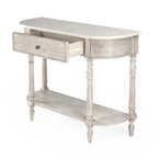 Console plateau marbre – Marron clair / Gris / Noir délavé, Demi-lune, Assemblage 1 personne