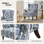 Fauteuil traditionnel à oreilles Gott avec pieds en bois massif par HULALA HOME