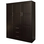 Palace Imports Armoire Cosmo 3 portes 100 % bois massif avec portes en bois massif ou portes miroir