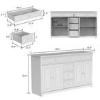 59.1Buffet bahut blanc laqué moderne contemporain du milieu du siècle