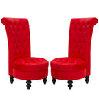 AVAWING Lot de 2 chaises de trône royales rembourrées et pieds en bois d'hévéa
