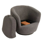 Fauteuil club pivotant rembourré avec rangement, chaise d'appoint moderne pour salon, chambre, bureau ou coin lecture