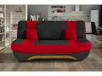 Canapé 3 places convertible avec espace de rangement - bicolore anthracite / rouge - en tissu de qualité EWIN