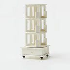 Bibliothèque verticale étroite rotative en bois