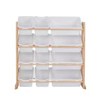 VECELO Étagère de Rangement pour Enfants avec 12 Bacs, Meuble de Rangement en Bois pour Tout-Petits, Grande Capacité pour Livres ou Jouets