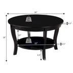 Table basse ronde avec étagère American Heritage de Convenience Concepts