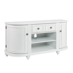 Meuble TV moderne style ferme SEI Furniture Wells, blanc, pour téléviseurs jusqu'à 46 pouces