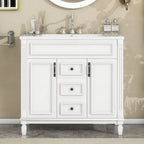 Meuble-lavabo moderne de 36 po avec vasque et armoire à miroir, 2 portes et 2 tiroirs