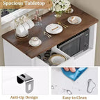Meuble de rangement pour micro-ondes de cuisine avec 3 portes, 1 tiroir et étagères réglables, Armoire de rangement pour garde-manger