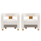Manhattan Comfort Ensemble de 2 fauteuils d'appoint en velours Amirah moderne