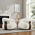 Fauteuil moderne Kieon 33W 360 pivotant en forme de tonneau - Lot de 2