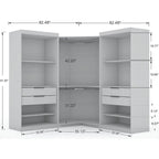 Mulberry 2.0 Semi-ouvert 3 sections Moderne 4 tiroirs Armoire d'angle Ensemble de 3