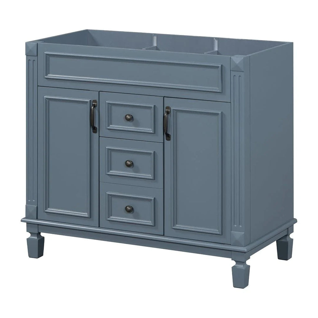 Meuble-lavabo moderne de 36 po avec vasque et armoire à miroir, 2 portes et 2 tiroirs