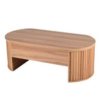 Table basse relevable de 47,2 po, table de salon ovale en bois avec rangement caché, table basse moderne pour salon, chambre à coucher ou bureau