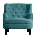 Moser Bay Mignon Fauteuil d'appoint à oreilles capitonné large de 76 cm en velours et lin