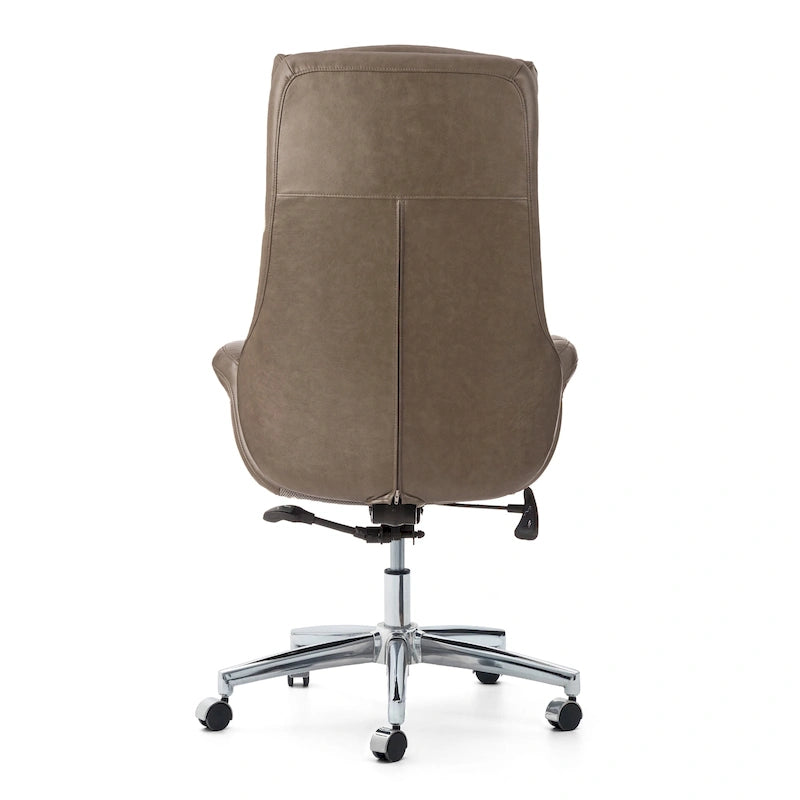Fauteuil de bureau pivotant réglable en similicuir Glitzhome Mid-century 48 pouces