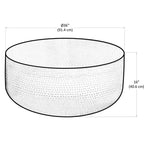 Table basse contemporaine Kacy en métal, 91 cm de large, en dégradé argenté, Assemblée