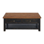 The Gray Barn Downington Table Basse à 2 Tiroirs en Bois Massif