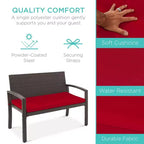 Banc de jardin en osier d'extérieur 2 places Best Choice Products avec coussin, capacité de 317 kg