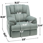 Fauteuil inclinable pivotant et à bascule en tissu Lazy Boy, grand fauteuil berçant manuel rembourré à l’excès avec accoudoirs à coussinet et dossier rembourré