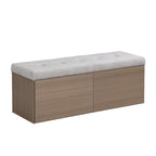 Banc de rangement pour chaussures, meuble à chaussures avec assise rembourrée et deux portes pour entrée