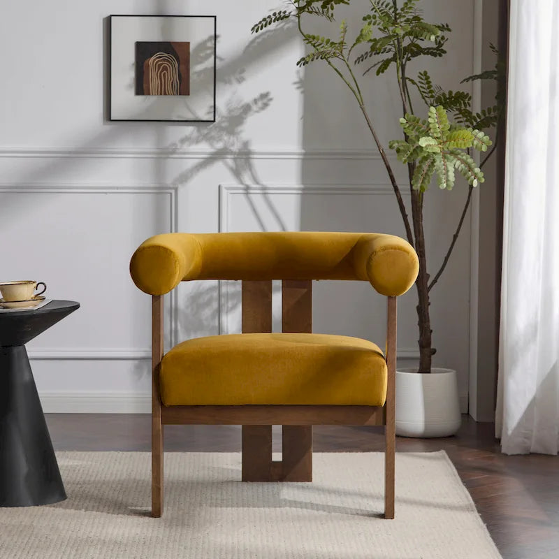 Fauteuil d'appoint Gilbert moderne à accoudoirs ronds par Christopher Knight Home
