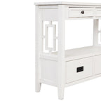 Console avec 4 tiroirs et une étagère de rangement