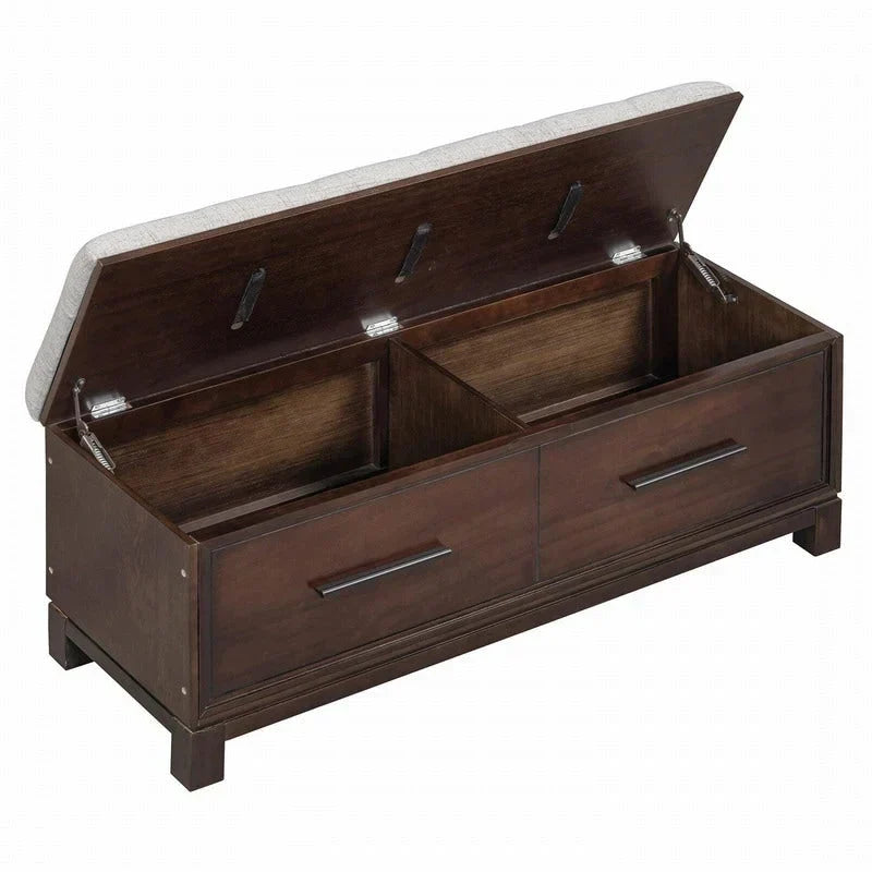 Banc à chaussures avec coussin amovible et rangement dissimulé pour l'organisation de l'entrée et du salon