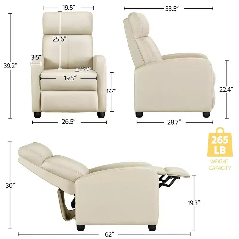 Yaheetech Lot de 2 Canapés Inclinables Modernes en Cuir PU pour Salon, Chambre