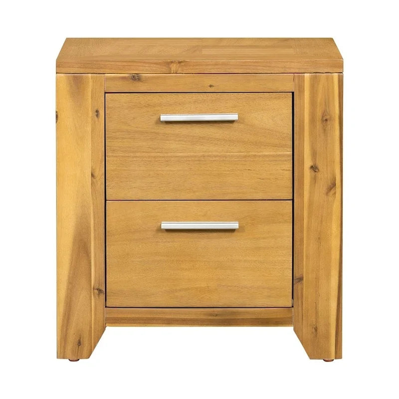 Commode de chambre en bois massif avec tiroirs, style fermette