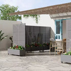 MAYEERTY Jardinière avec treillis Gris fer Style classique à persiennes 183x89x41cm Ensemble de 3 pièces