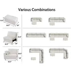Canapé d'angle modulaire en velours côtelé Dyonery avec housses lavables