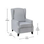 Fauteuil inclinable avec pochette arrière et garniture de clous décoratifs