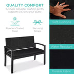 Banc de jardin en osier d'extérieur 2 places Best Choice Products avec coussin, capacité de 317 kg