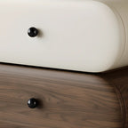 Table de chevet moderne bicolore avec tiroirs de rangement