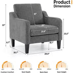 Fauteuil d'appoint pour salon, fauteuil de lecture, fauteuil de style scandinave