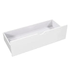 Lit plateforme moderne blanc en forme de L pour deux personnes avec lit gigogne et tiroirs pour chambre à coucher