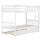Lit superposé moderne en bois, double sur double avec lit gigogne, convertible en 2 lits