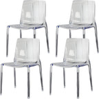 Chaise de salle à manger sans accoudoirs à dossier bas en acrylique ambre