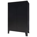 vidaXL Armoire en tôle noire avec étagères réglables moyennes