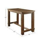 Table de bar rectangulaire rustique en bois