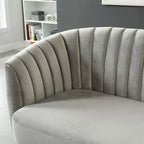 Canapé deux places capitonné en microfibre de velours contemporain Albany par Silver Orchid
